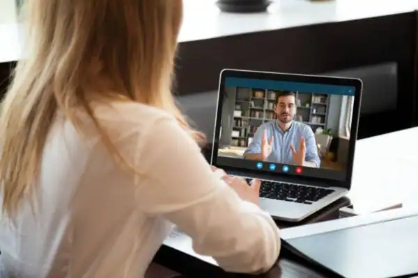 image of woman attending online mediation Watford speak to our team today!